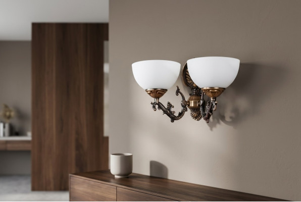 Wandlampe Wandleuchten Wandleuchte Lüster Wand Lampen Braun Klassische