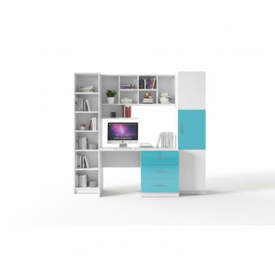 Eckschrank Bücherschrank Schrank Regal Holz für Kinderzimmer Jugendzimmer Möbel