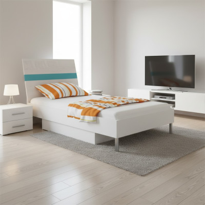 Betten Kinderbett Kinderzimmer Bett Kinderbett Möbel Holz Turkis Hochglanz Neu
