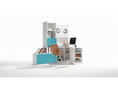 Schrank für Jugendzimmer Regal Bücherschrank Möbel Turkis Regal Bücherregal 1tlg