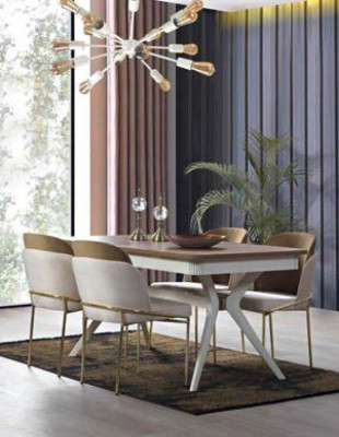 Esszimmer Garnitur Esstisch 4x Stuhl Kommode Gruppe Tisch 8tlg. Set