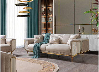 Polster Designer Möbel Dreisitzer Sofa 3 Sitzer Sofas Luxus Textil