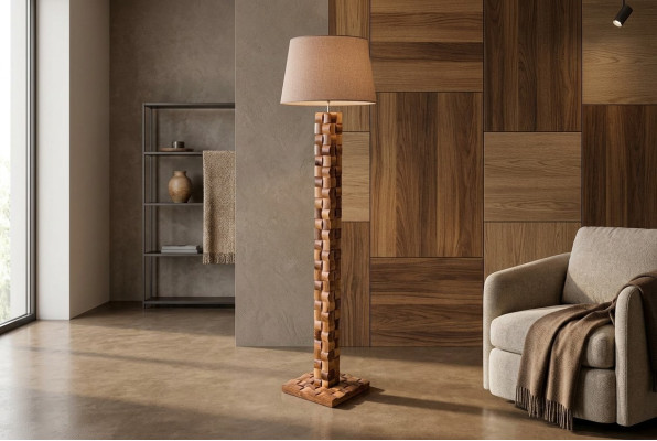 Stehleuchte Stehlampe Stand Steh Leuchten Lampen Lampe Braun Möbel Leuchte Neu