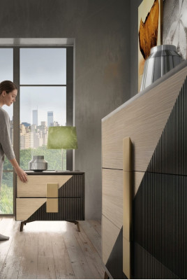 Luxus Nachttisch Konsolen Beistelltisch Holz Möbel Schlafzimmer Braun Metall Neu