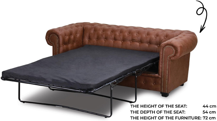 Schlafsofa Chesterfield Sofa mit Bettfunktion Couch Polster Möbel Couchen