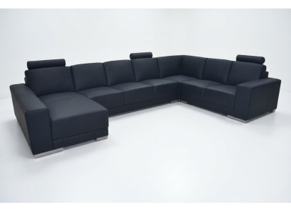 Ledersofa Couch Ecksofa Garnitur Design Modernes Sofa Wohnlandschaft UForm + USB