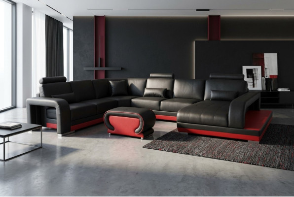 Sofa Ecksofa Design Polster Eckcouch Wohnlandschaft Eckgarnitur Couch UForm +USB