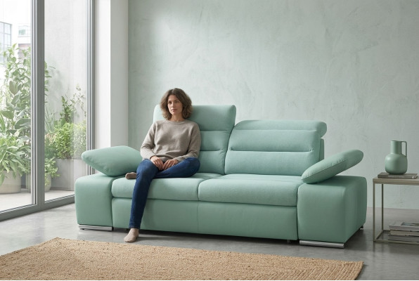 Dreisitzer Multifunktion Couch Sofa Design Polster Wohnzimmer Möbel Stoff Textil