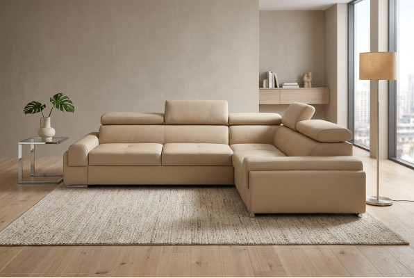 Design Ecksofa Couch Leder Textil Polster Multifunktion Sofas Wohnlandschaft Neu