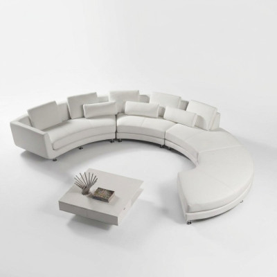 Rundsofa mit USB Runde Couch Wohnlandschaft Ecksofa Sofa Eck Polster Garnitur