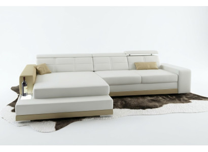 Ledersofa mit USB Wohnlandschaft Ecksofa Eck Garnitur Design Modern Sofa C4010B