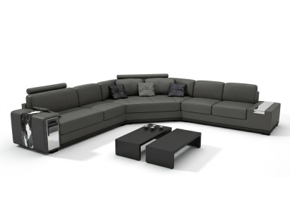 Ledersofa Ecksofa Sofa Couch Polster Designer Eckgarnitur Wohnlandschaft LimaS