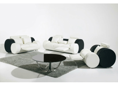 LEDERSOFA LEDER COUCH GARNITUR 3+2+1 SITZER POLSTERGARNITUR DESIGNER SOFA NEU