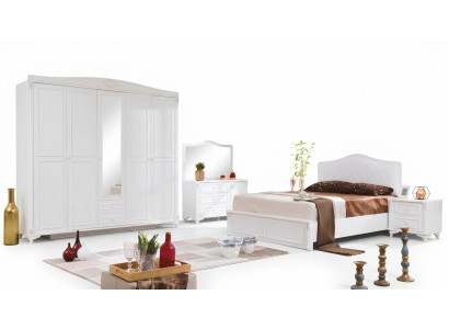 Luxus Schlafzimmer Set 4tlg. Bett 2 Nachttische Kommode Landhaus Möbel Neu