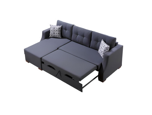 Sofa Designer Sofa mit Bettfunktion Bettkasten Schlafsofa Ecksofa Couch L-Form