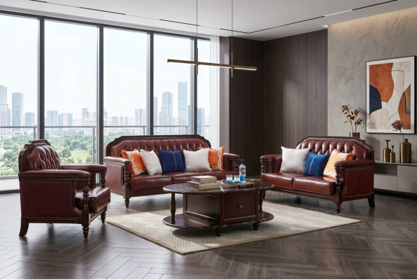 Nordstaaten Sofagarnitur Sofa Amerika 3+2 Sitz Ledersofa Chesterfield