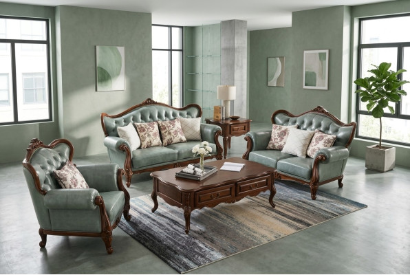 Sofagarnitur 3+2+1 Sitz Chesterfield Möbel Wohnzimmer Textil Sofa