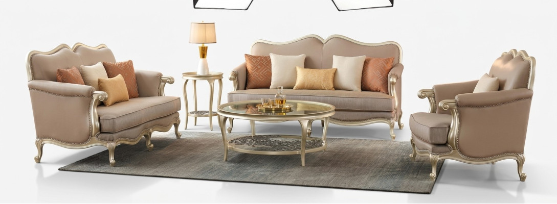 Luxus Couchtisch Runder Tisch Hotel Möbel Einrichtung Tische Gold