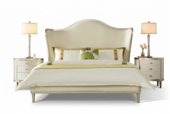 Modernes Schlafzimmer-Set mit Doppelbett und Nachttischen