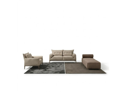 Luxus Garnitur Sofagarnitur 2+1 Sitz Sofa Sofas Sessel Leder 2tlg. PRIANERA