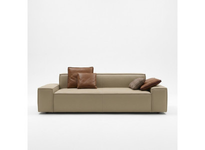 Wohnzimmer Sofa 3 Sitzer Couch Möbel Holz Beige Polster Möbel Sofa Couchen Neu