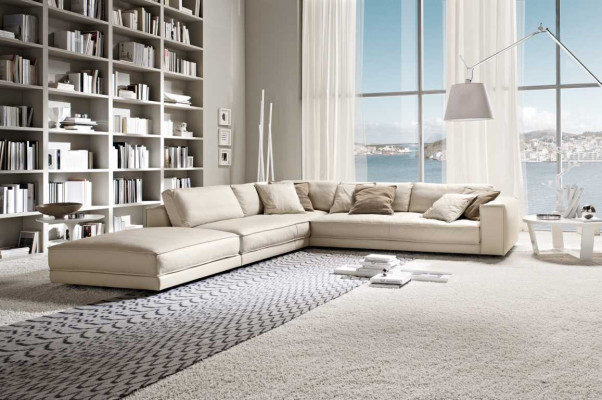 Wohnzimmer Ecksofa L-Form Modern Weiß Design Sofas Neu