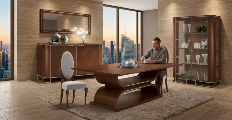 Esstisch 4x Stühle Vitrine Sideboard 8tlg Esszimmer Set Gruppe Garnitur