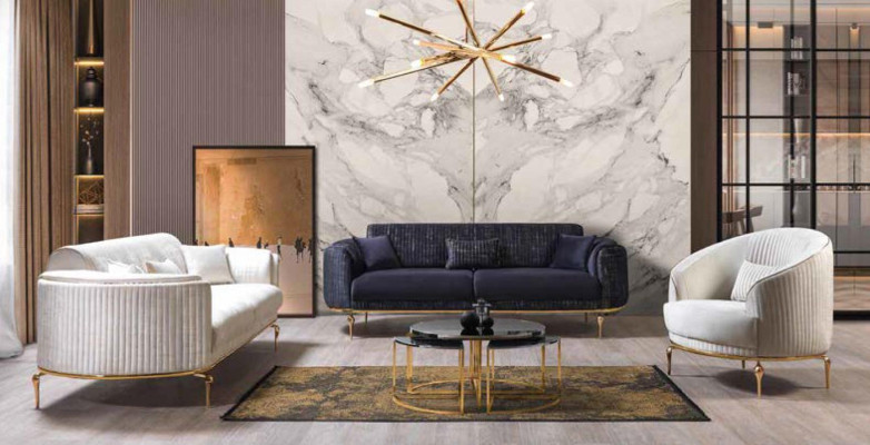 Luxus dreisitzer sofa couch moderne couchen textil sofas stoff 234cm