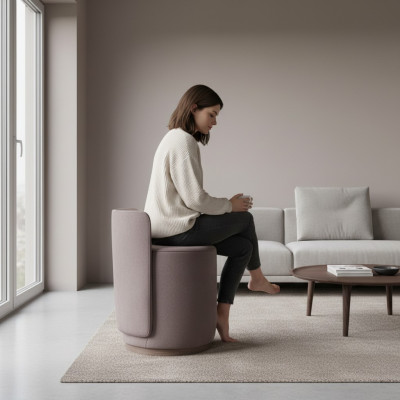 Design Sessel Bank Luxus Ottomane Schminktisch Hocker Runder Polster Stuhl