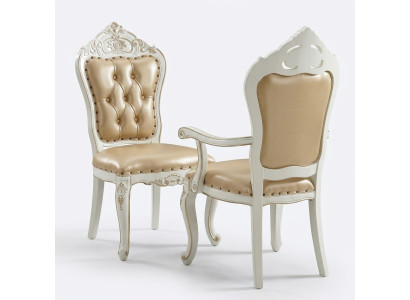 Klassischer Essszimmer Stuhl Möbel Lehnstuhl Barock Sessel Design Stühle