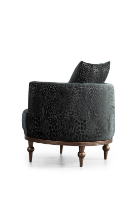 Rund Sessel Luxus Polster Design Textil 1 Sitzer Einsitzer Möbel Möbel
