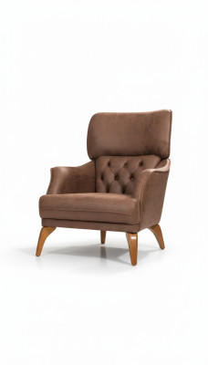 Luxus Einsitzer Sessel Couch Polster Möbel Chesterfield Desing Sofa Leder