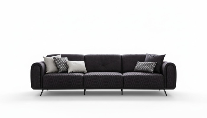Luxus Sofa 4 Sitzer Leder Wohnzimmer Modernes Design Sofas Polster Couchen