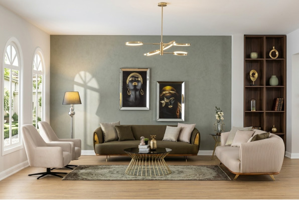 Luxus Sofagarnitur Modern Set 3+2+1+1 Sitzer Sofa Couch Garnitur Design Couchen