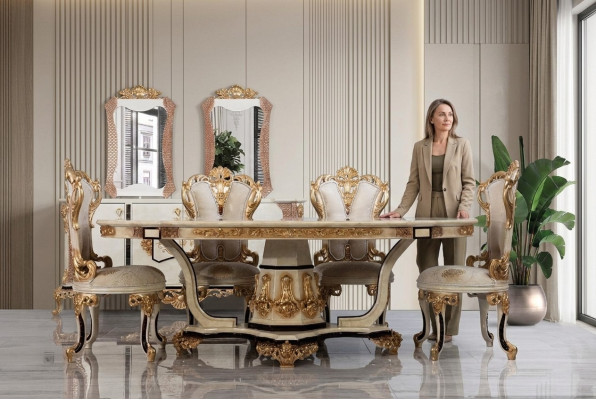 Luxus Stuhl Set 6x Stühle Essgruppe Garnitur Esszimmer stühle Klassisch Sessel