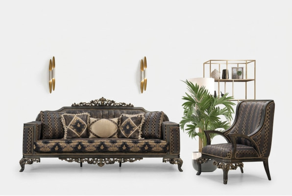 Luxus Chesterfield Sofagarnitur 3+1 Sitzer Klassische Sofa Barock Polster Sitz
