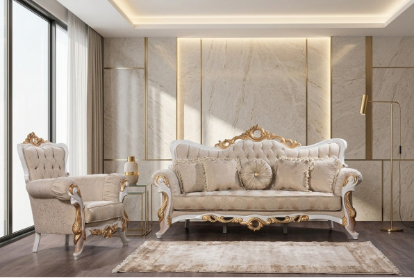 Sofagarnitur 3+1 Sitzer Set Design Sofas Polster Couchen Leder Relax Klassiker