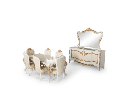 Luxus Set Esszimmer Esstisch Stuhl XL Tisch Tische Stühle Holz Design 7 tlg Neu