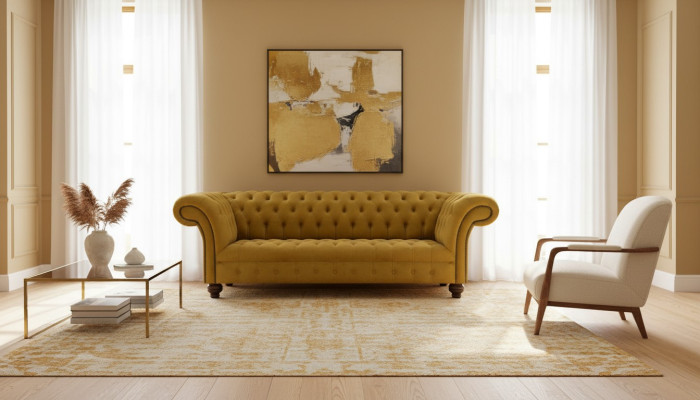 Luxus Chesterfield Sofa 2x 2 Sitzer Couch Textil Modern Sofas Neu Garnitur