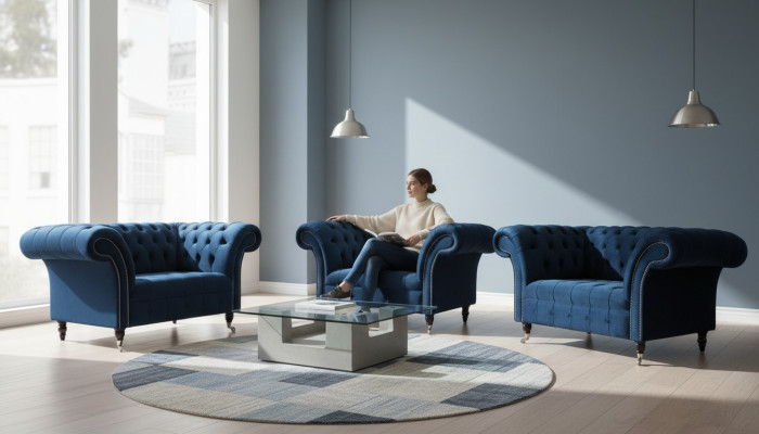 Sessel Chesterfield Möbel Set 2x Einsitzer Set luxus Sessel Couchen 2tlg.
