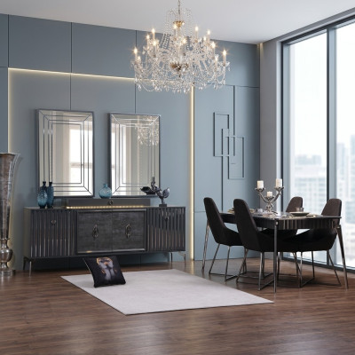 Luxus Esszimmer Set Esstisch + 6x Stühle Designer Set Essgruppe Garnitur