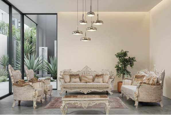 Sofagarnitur Couch Set Barock Rokoko Stil 4tlg. mit Couchtisch Möbel