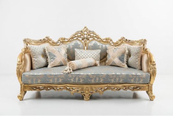Klassische Dreisitzer Barock Couch Französische Möbel Einrichtung 3er