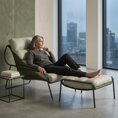 Relax Liege Sessel Möbel 2tlg. Einrichtung Set Fußhocker Stuhl Lehn