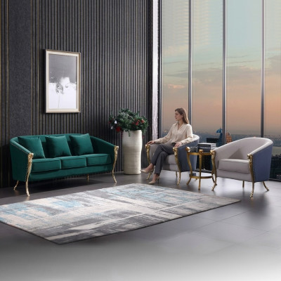 Luxus Sofagarnitur 3+1+1 Sitzer Grüne Sitzmöbel Wohnzimmer Möbel Modern