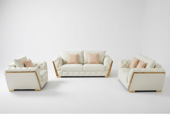 Sofa Couch Garnitur Möbel 3 tlg. Set Sofgarnitur Einrichtung Couchen