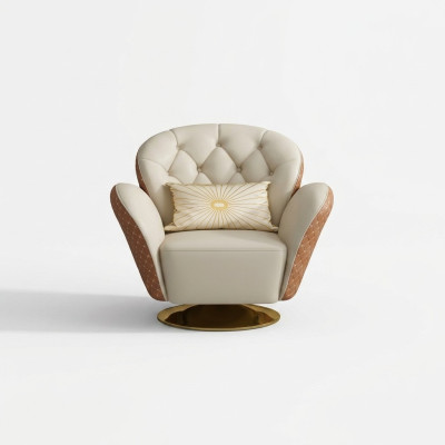 Drehbarer Chesterfield Sessel Lehnstuhl Stühle Polster Möbel Einsitzer