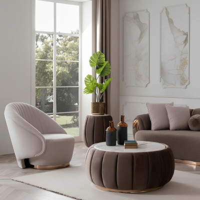 Runder Couchtisch Polster Tisch mit runden Tischplatte Couchtische Tische Möbel