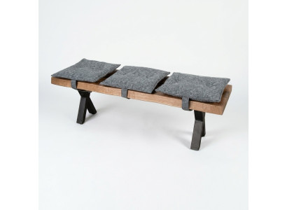 Moderne Designer-Holzbank mit gepolstertem Sitz für Esszimmer
