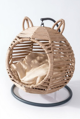 Moderne Rundschaukel Katzen Liege Beige Luxus Modernes Möbelstück Holz